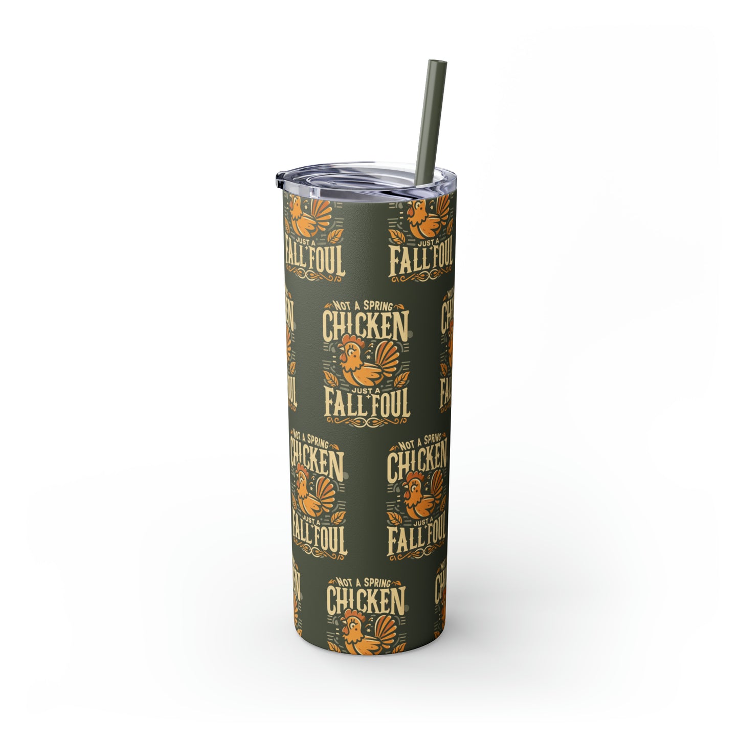 Vaso flaco Fall Foul con pajita, 20 oz