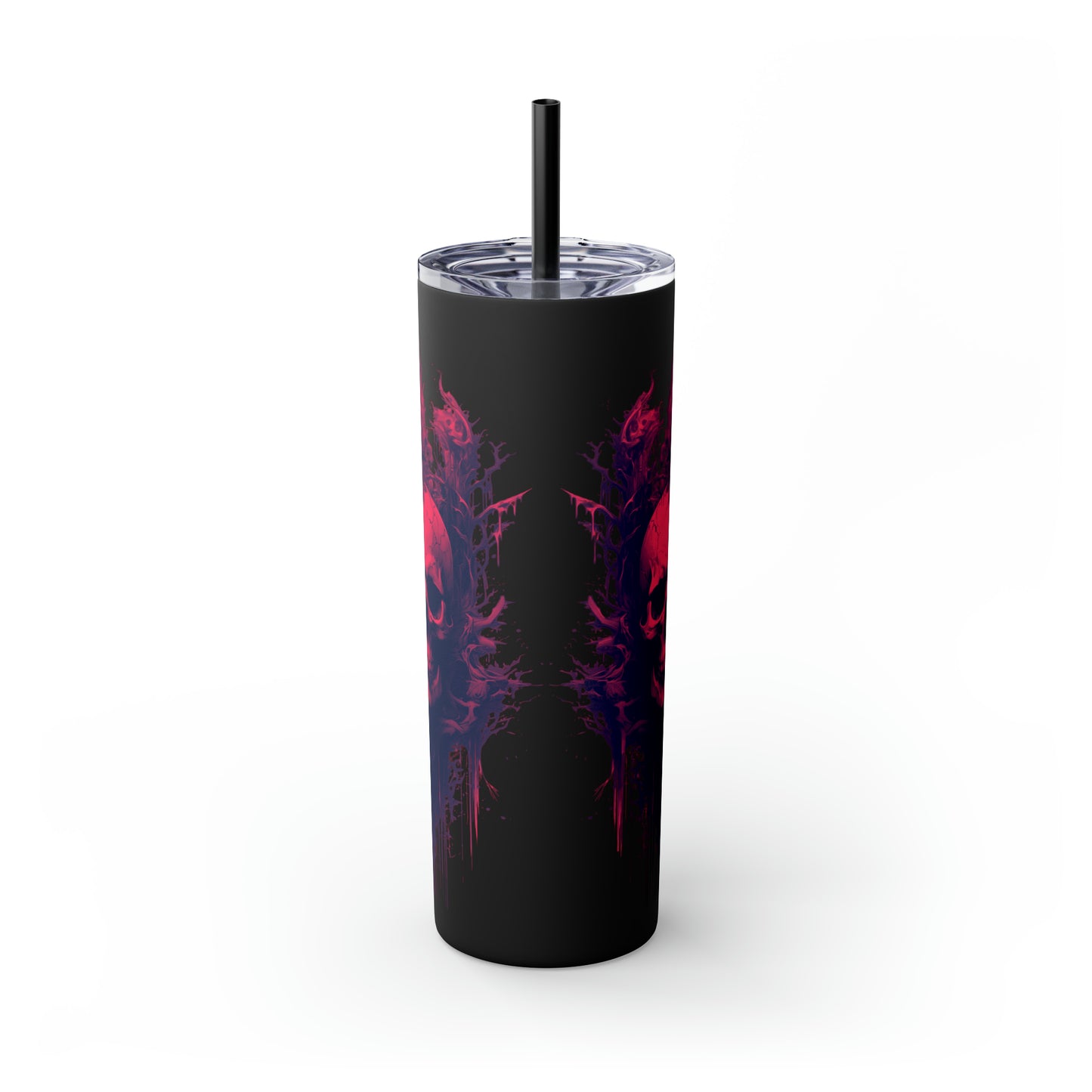 Halloween F Skinny Tumbler with Straw, 20oz