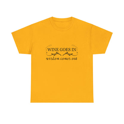 Wine Goes In... Unisex Heavy Cotton Tee