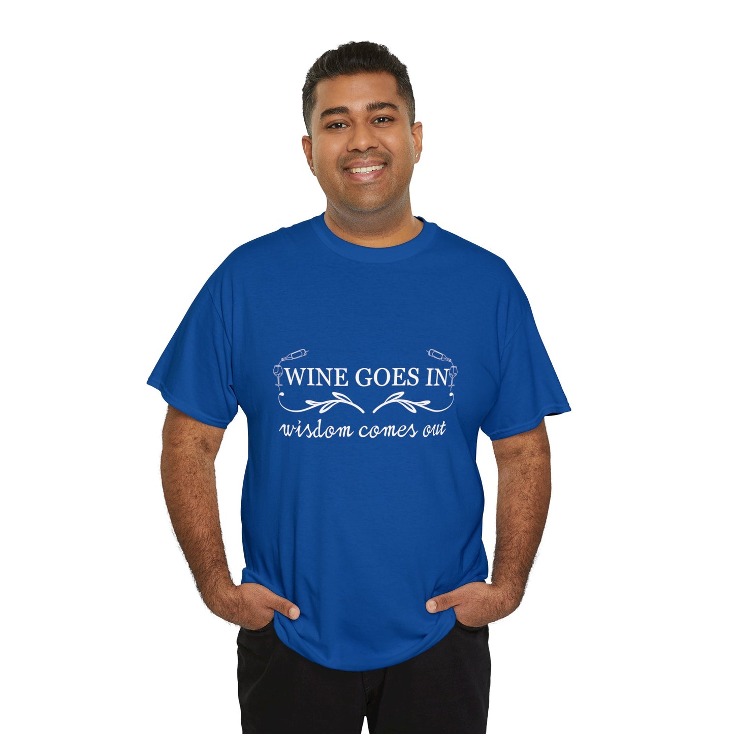 Wine Goes In... Unisex Heavy Cotton Tee