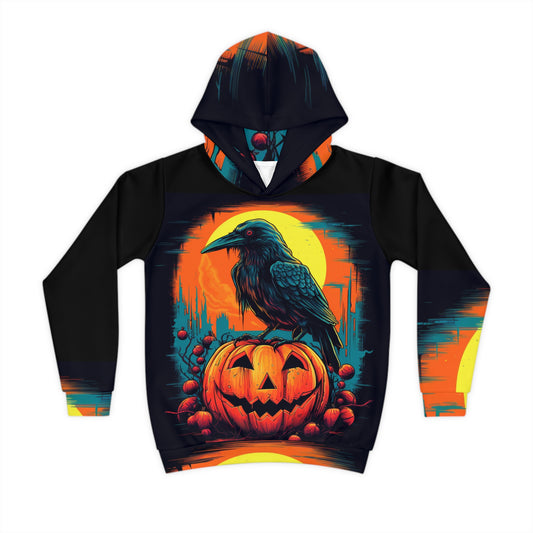 Sudadera con capucha para niños Fall Pumpkin Bird C (AOP)