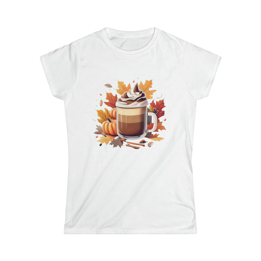 Camiseta estilo softstyle Fall Latte para mujer