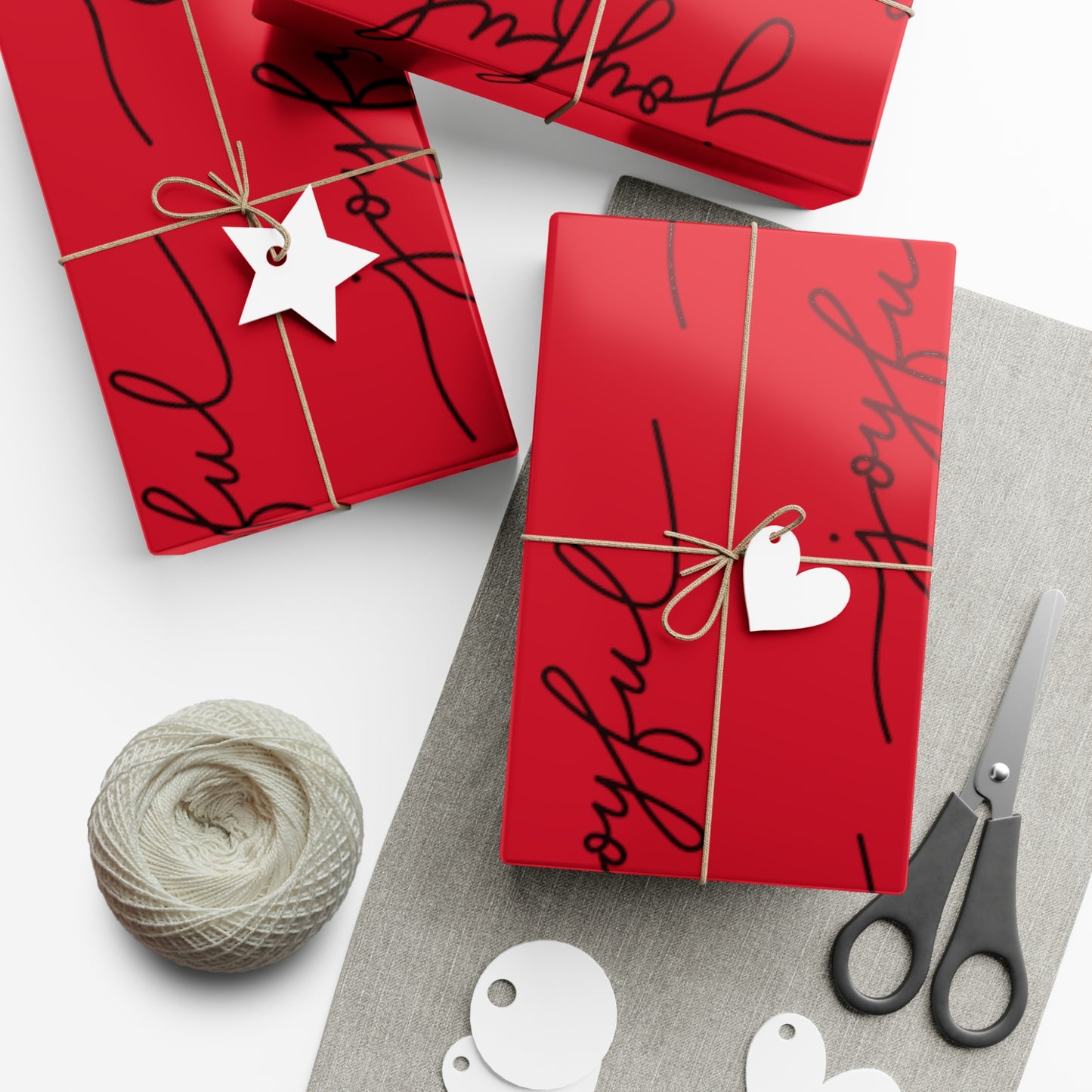 Joyful Red Gift Wrap