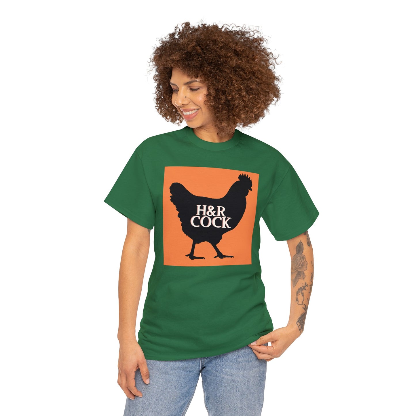 Camiseta de algodón pesado unisex naranja HR-A 3