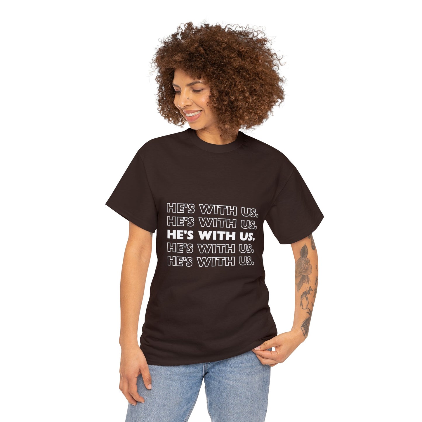 ATN He's With Us Unisex Heavy Cotton Tee