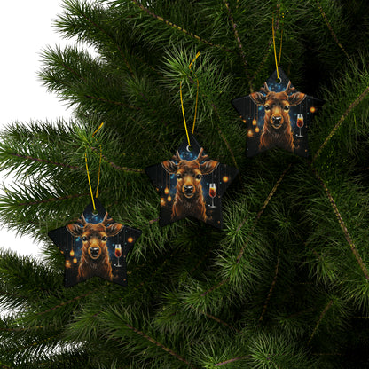 Reindeer B Ceramic Ornaments (1pc, 3pcs, 5pcs, 10pcs)