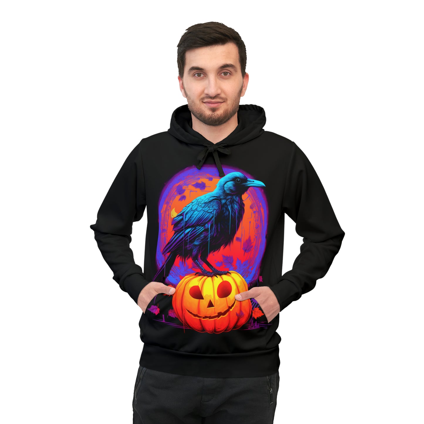 Sudadera con capucha deportiva Fall Pumpkin Bird A (AOP)