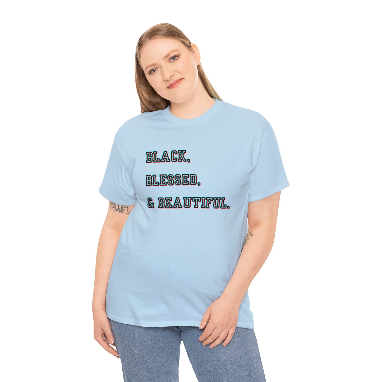 Black Blessed and Beautiful 2 Unisex Heavy Cotton Tee