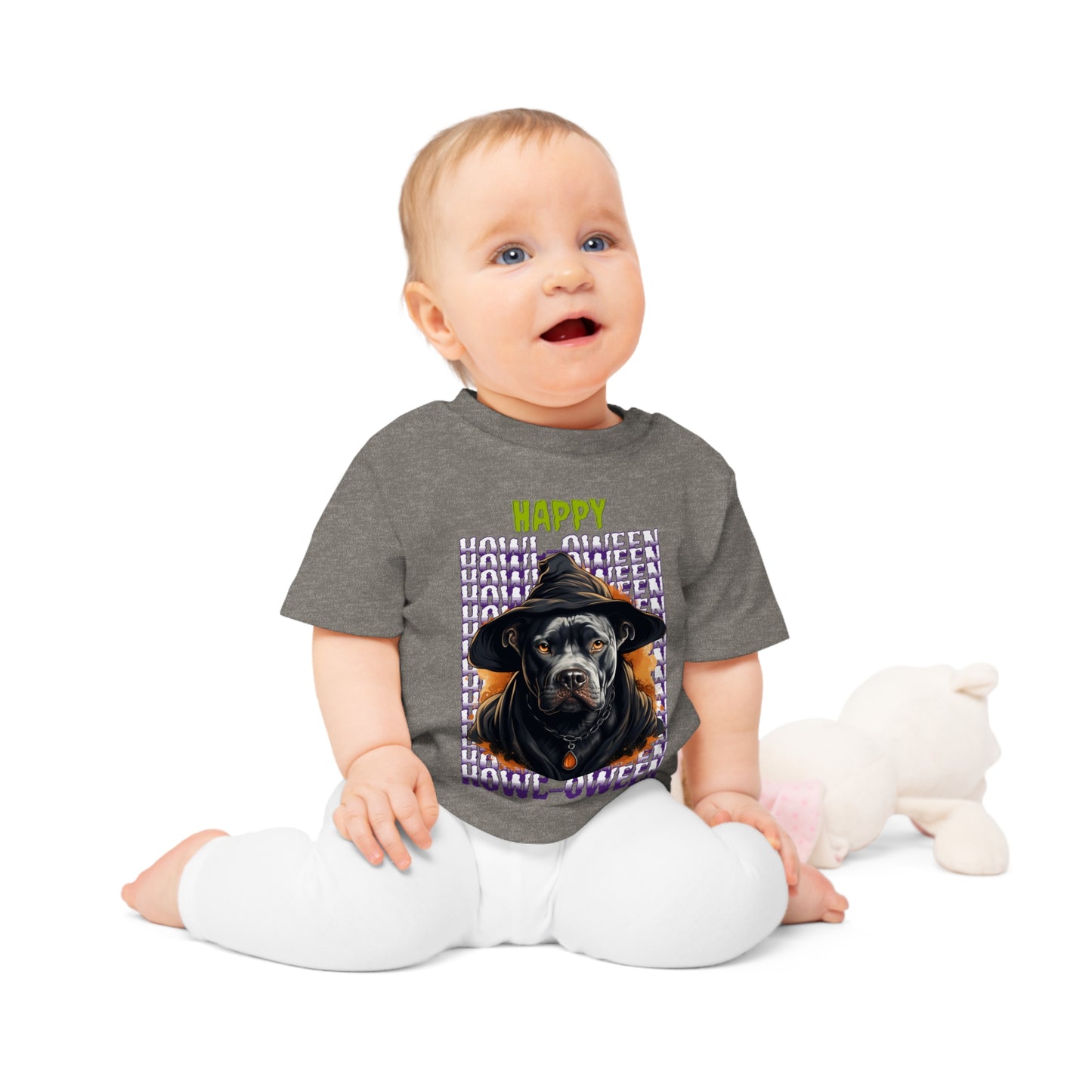 Happy Howl-oween Pitbull Baby Tee