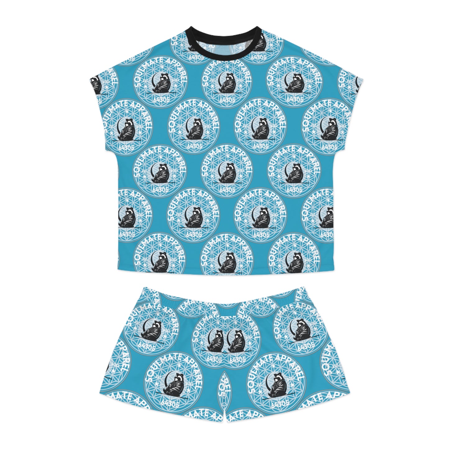 Soulmate Apparel Tanuki Cotton Candy Blue Raspberry PJs