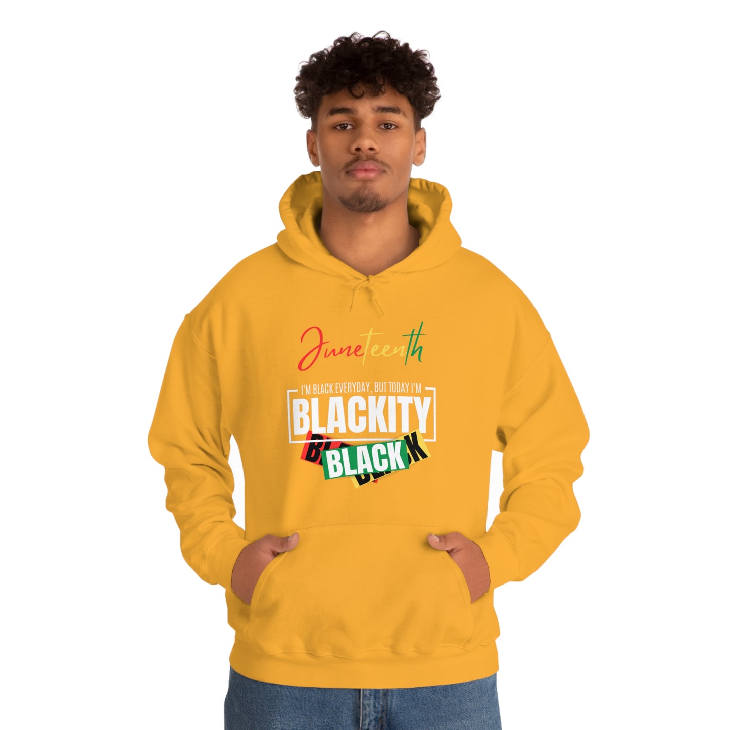 Juneteenth Blackity Sudadera con capucha unisex Heavy Blend™ negra