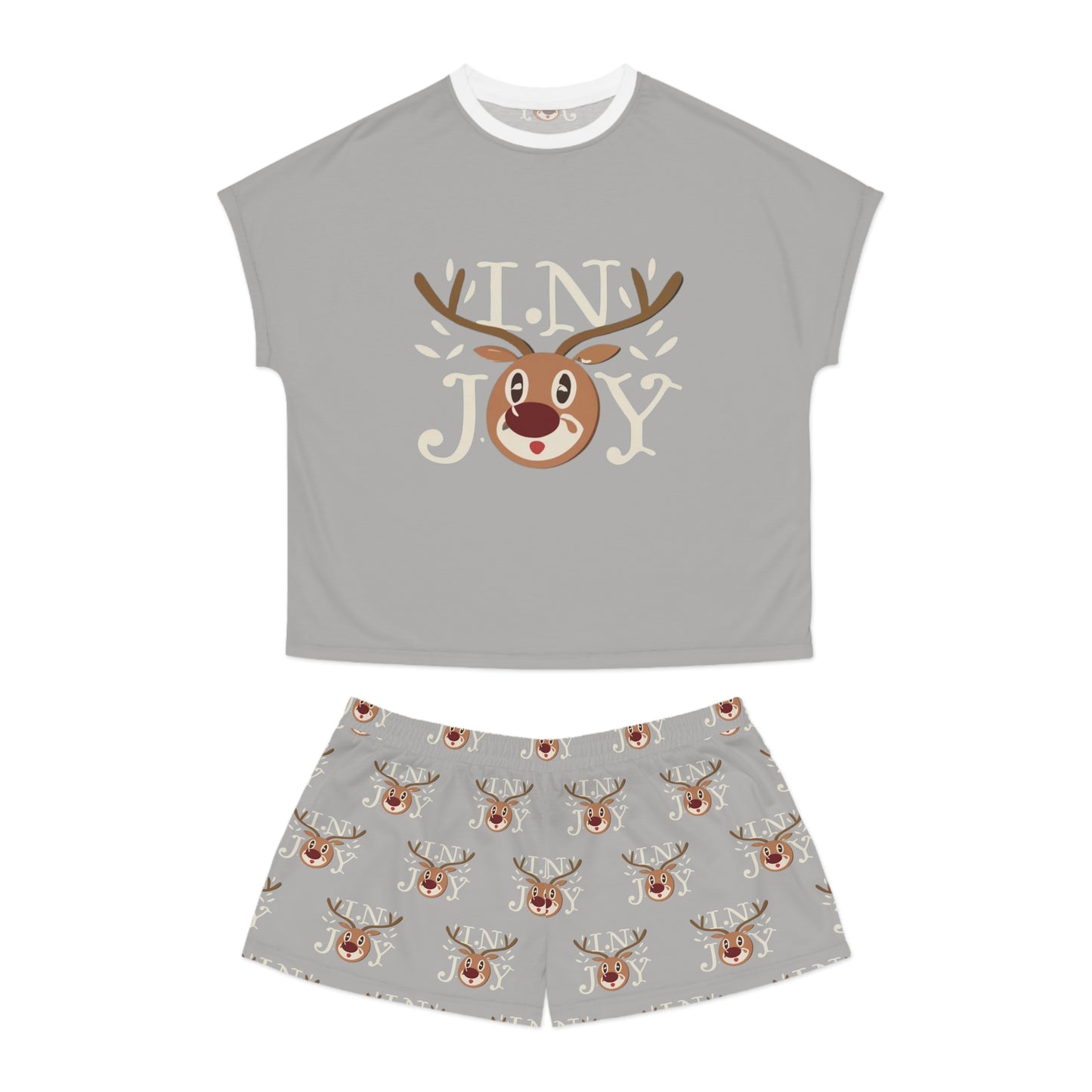 In Joy D Reindeer Women's Short Pajama Set