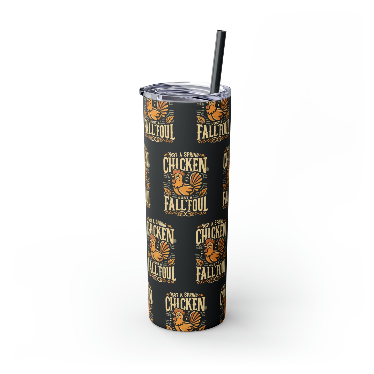 Vaso flaco Fall Foul con pajita, 20 oz