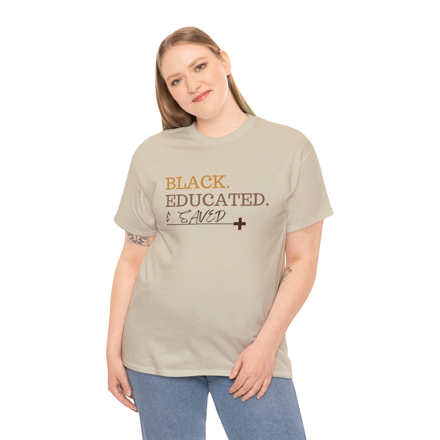 Black Educated and Saved Unisex Heavy Cotton Tee