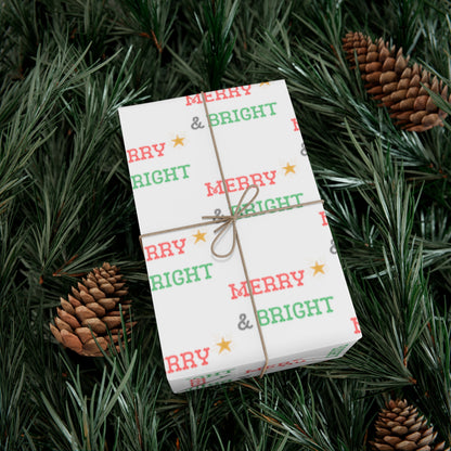 Merry & Bright Star Gift Wrap