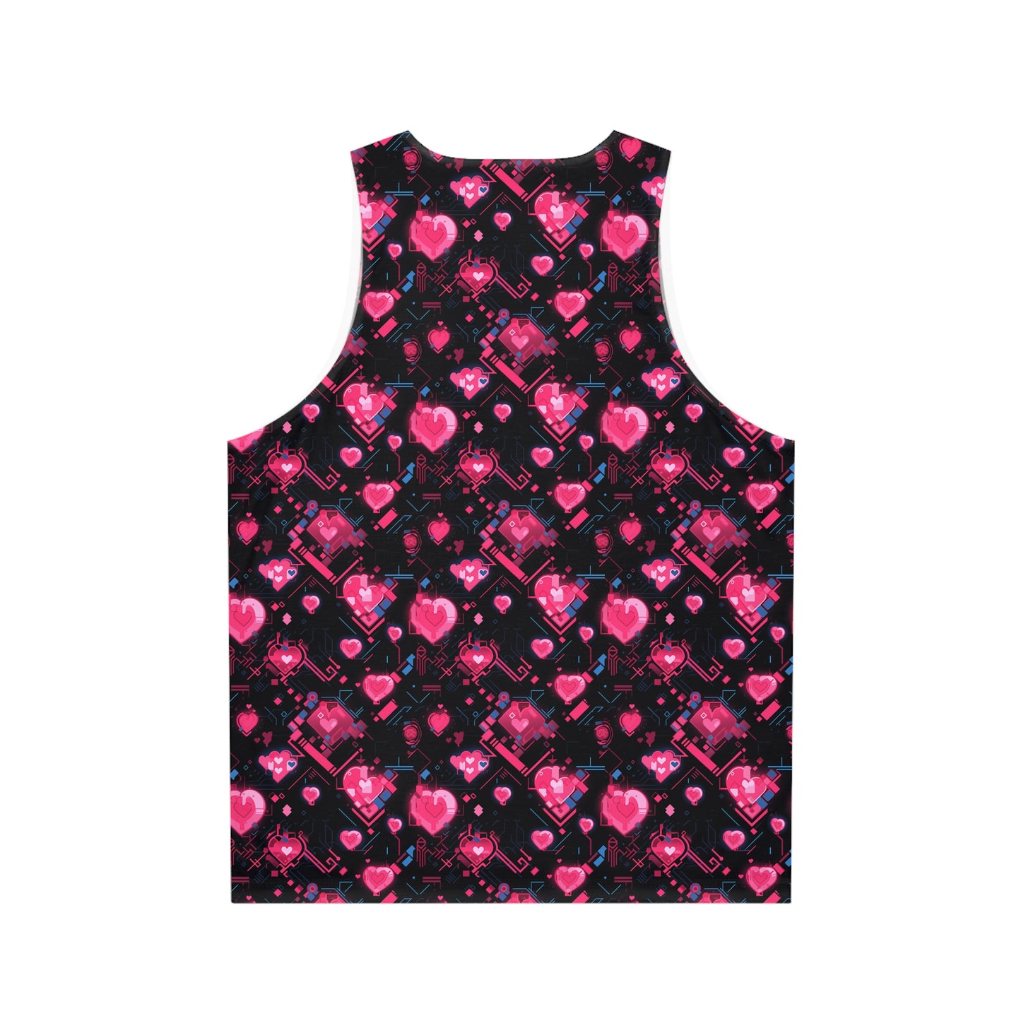 Pink Heart Unisex Tank Top (AOP)