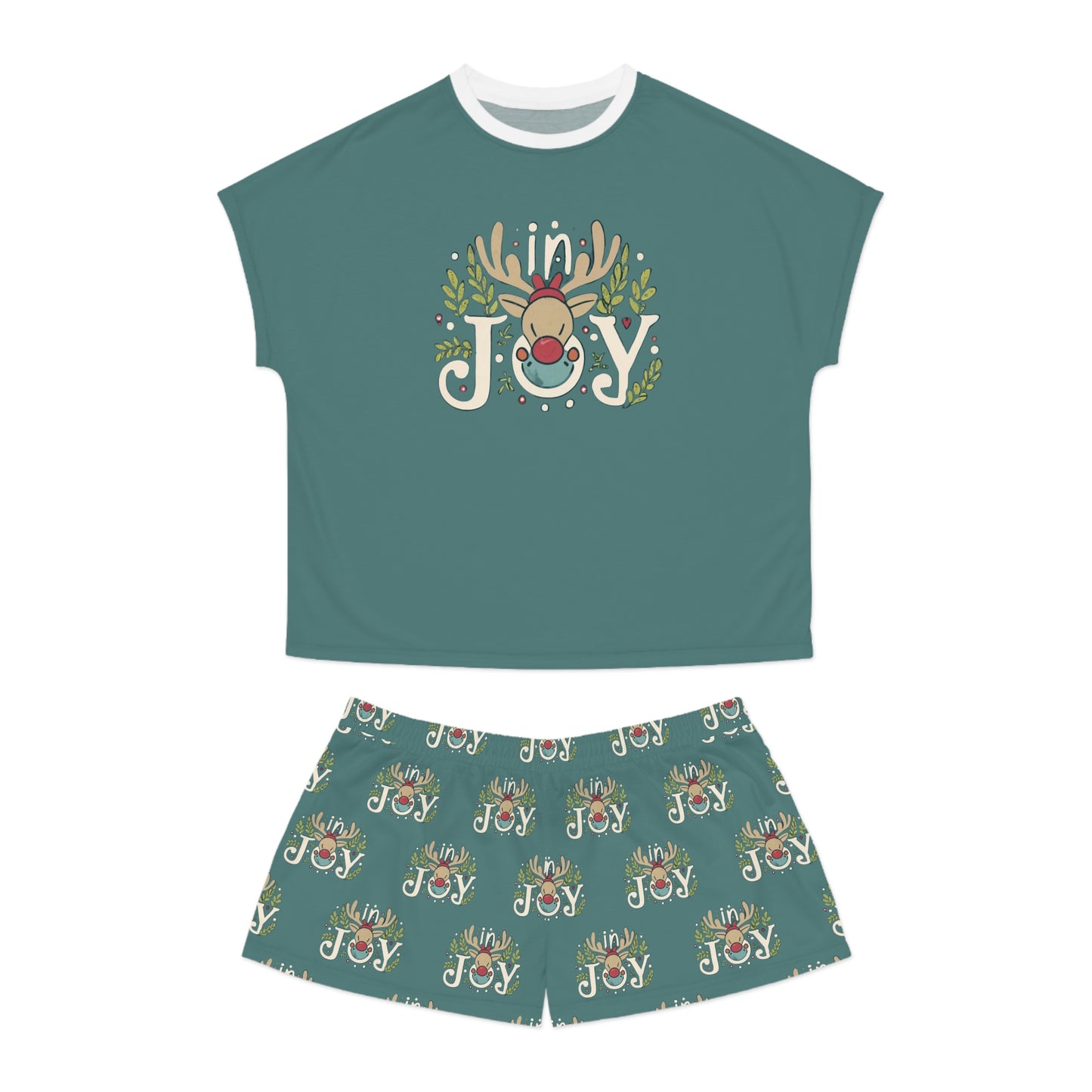 In Joy C Reindeer Women's Short Pajama Set