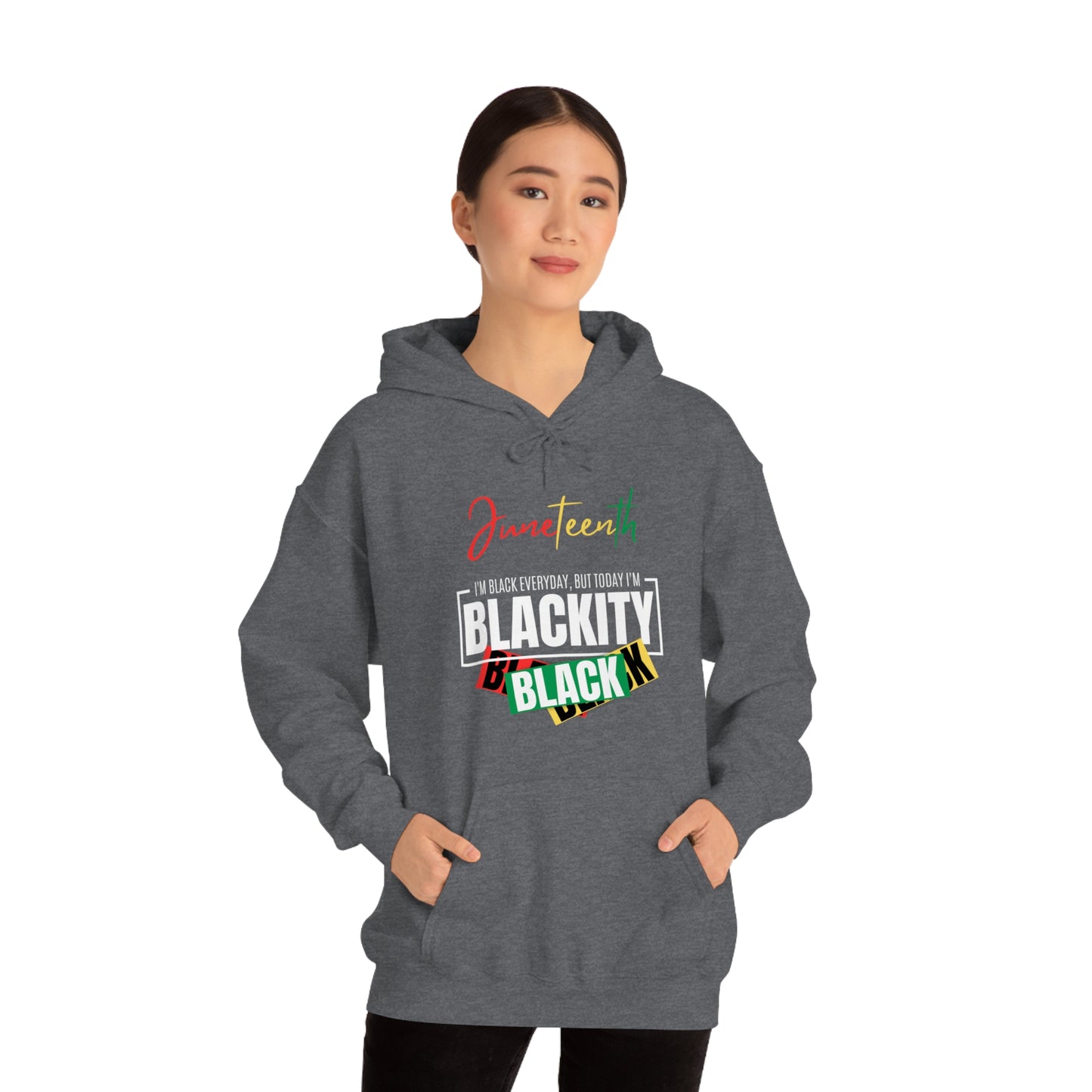 Juneteenth Blackity Sudadera con capucha unisex Heavy Blend™ negra