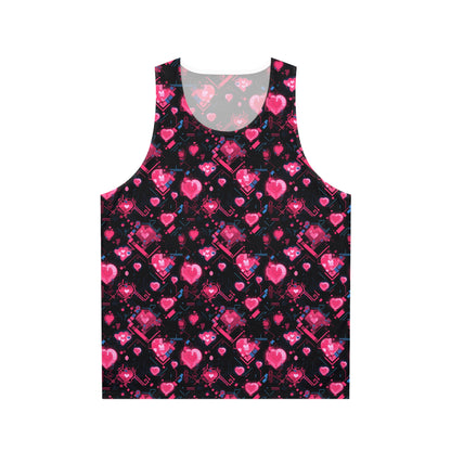 Pink Heart Unisex Tank Top (AOP)