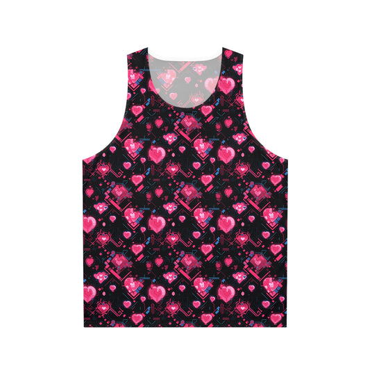 Pink Heart Unisex Tank Top (AOP)