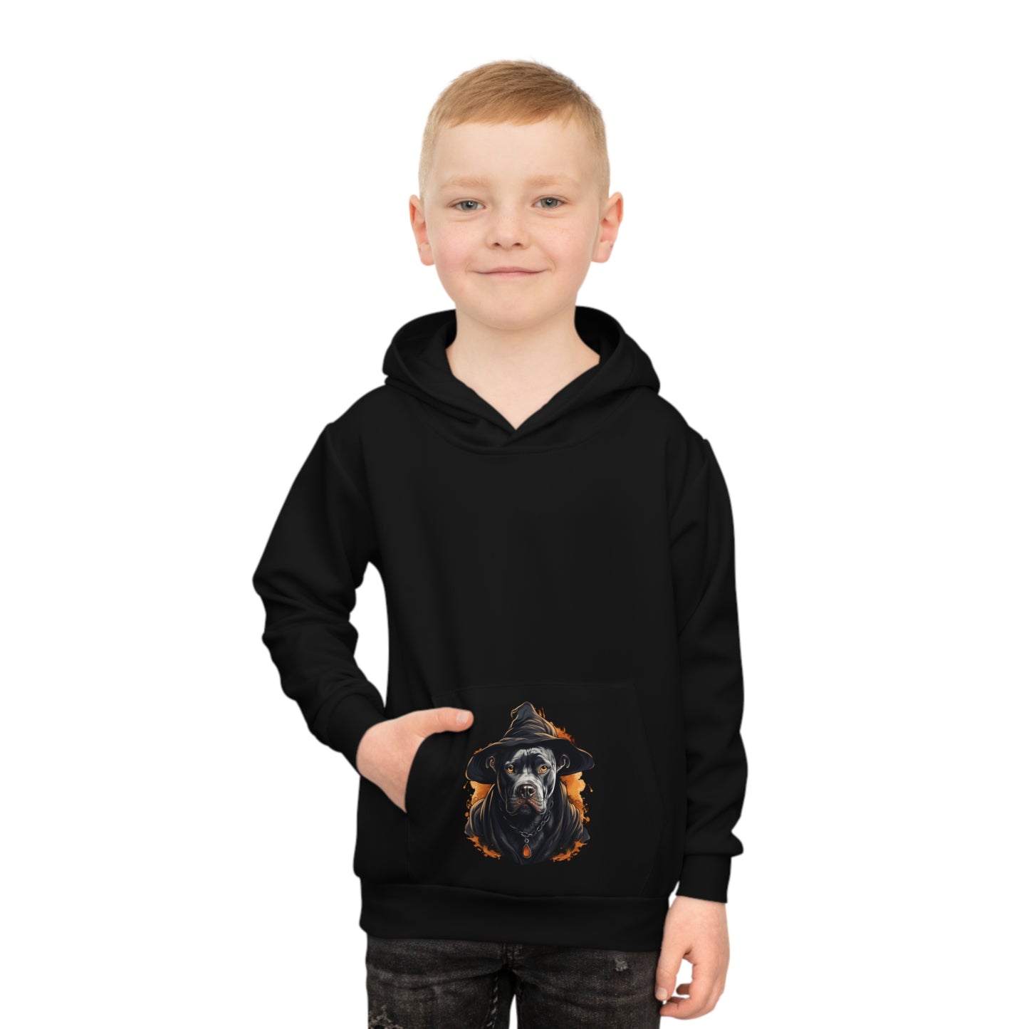 Happy Howl-oween Pitbull Children's Hoodie (AOP)