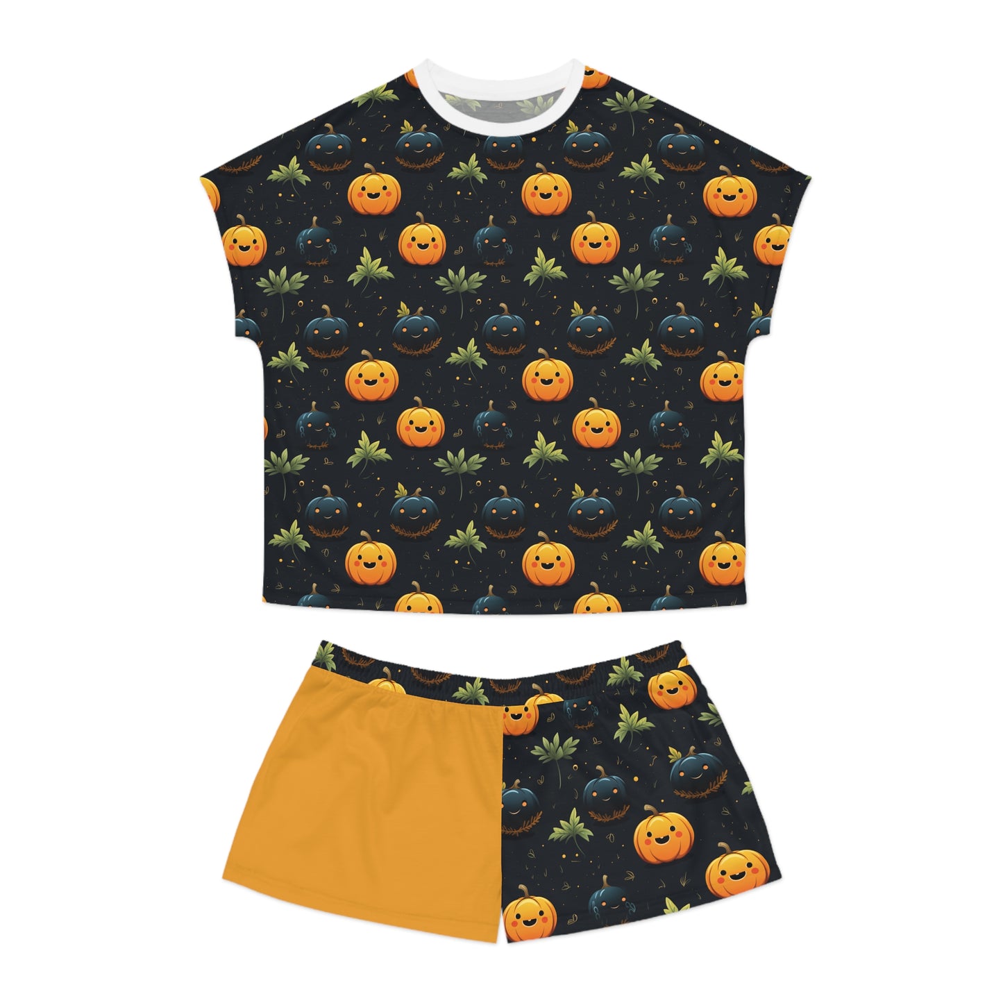 Fall Pumpkin Women's Short Pajama Set