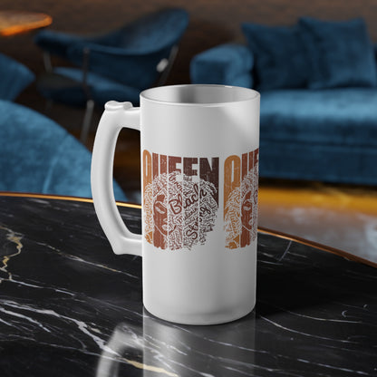 Queen Frosted Glass Beer Mug