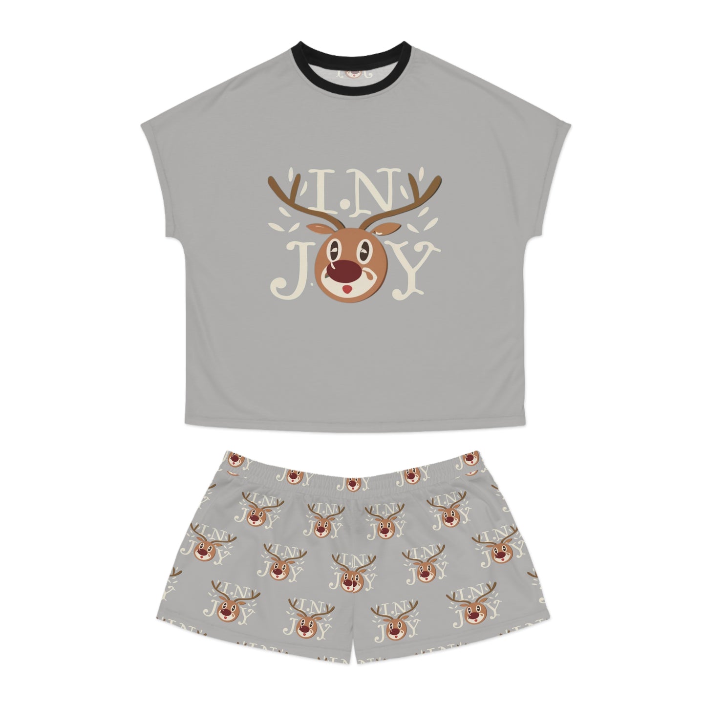 In Joy D Reindeer Women's Short Pajama Set