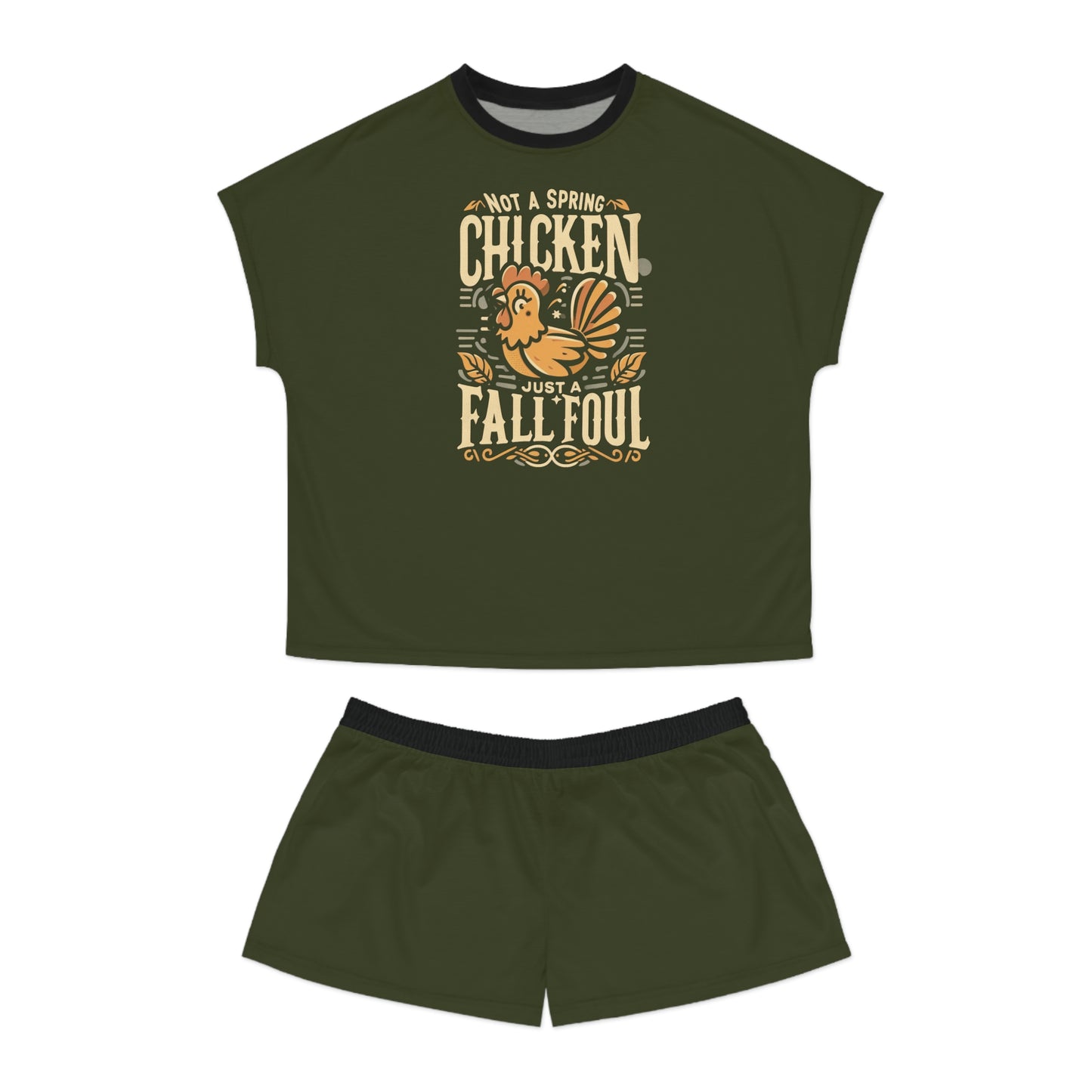 Fall Foul A Fall Green Women's Short Pajama Set