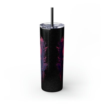 Halloween F Skinny Tumbler with Straw, 20oz