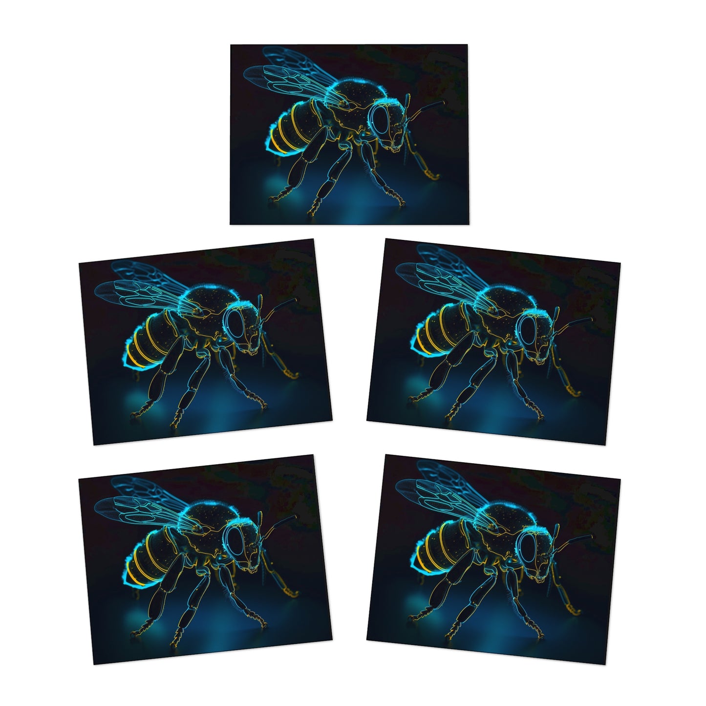 Bee Aggressive Multi-Design Greeting Cards (5-Pack)