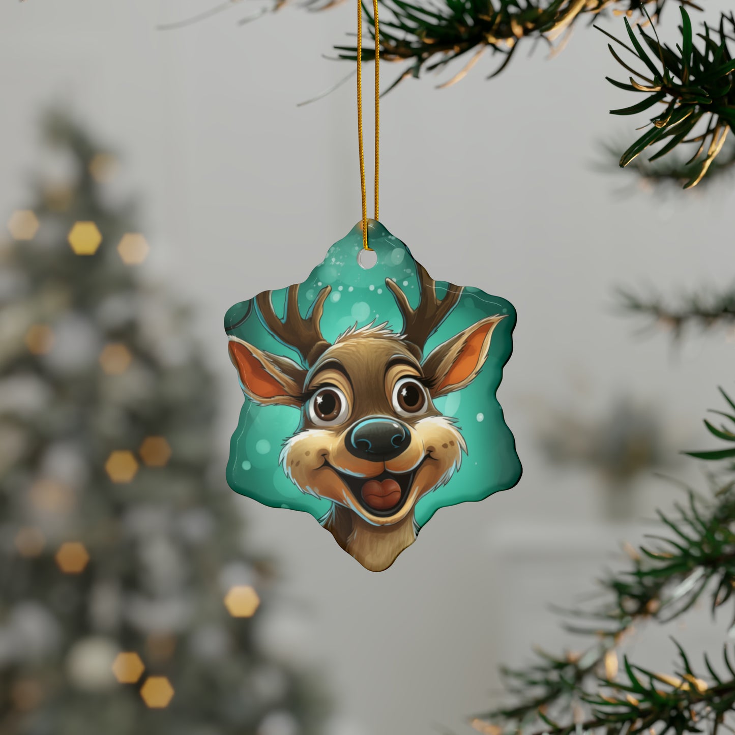 Reindeer A Ceramic Ornaments (1pc, 3pcs, 5pcs, 10pcs)