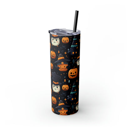 Pumpkins E Skinny Tumbler with Straw, 20oz