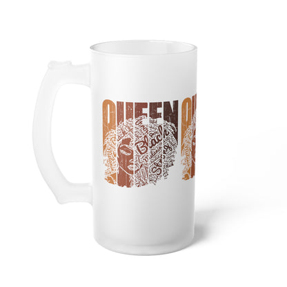 Queen Frosted Glass Beer Mug