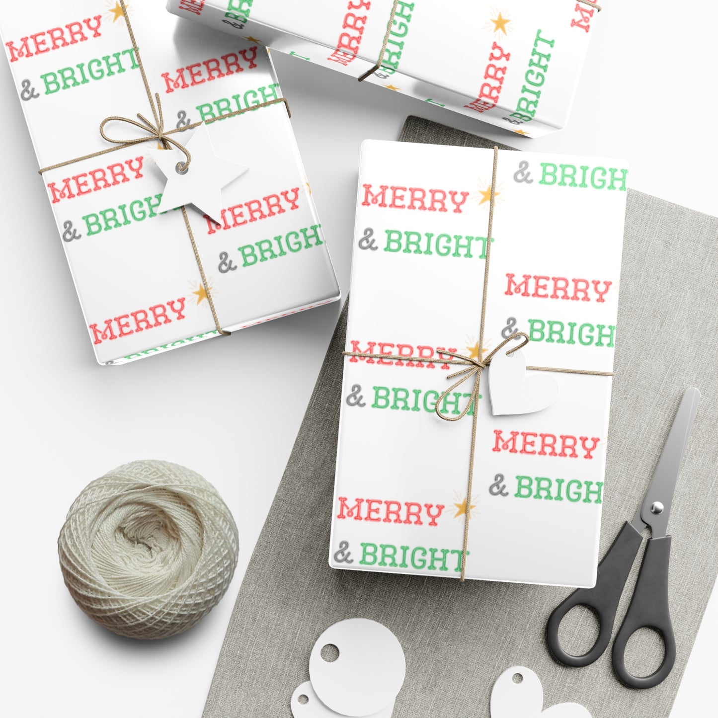 Merry & Bright Star Gift Wrap