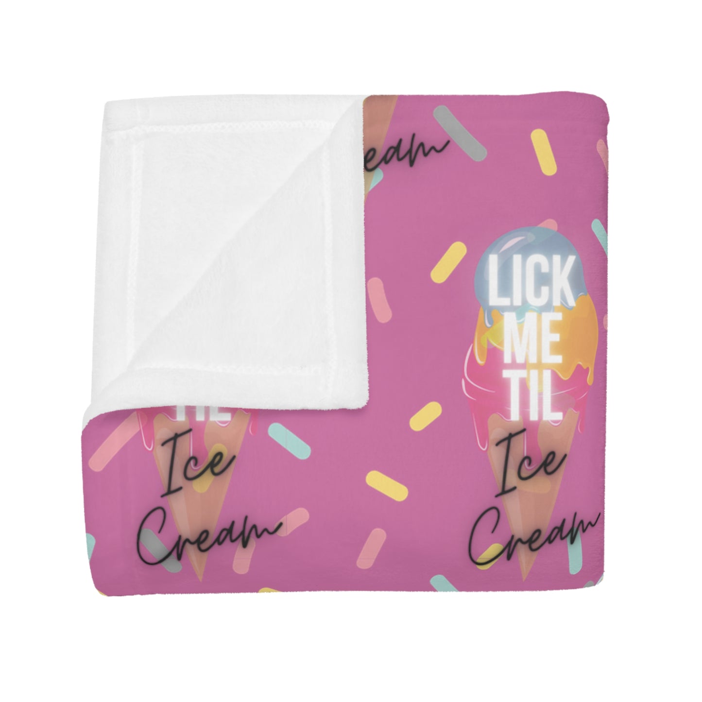 Ice Cream B Plush Fleece Blanket