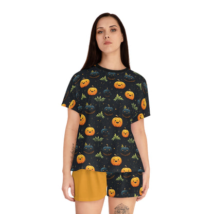 Fall Pumpkin Women's Short Pajama Set