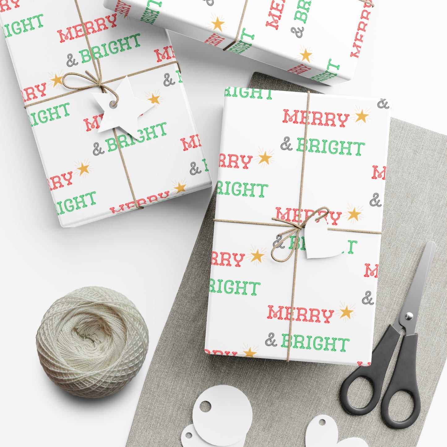 Merry & Bright Star Gift Wrap