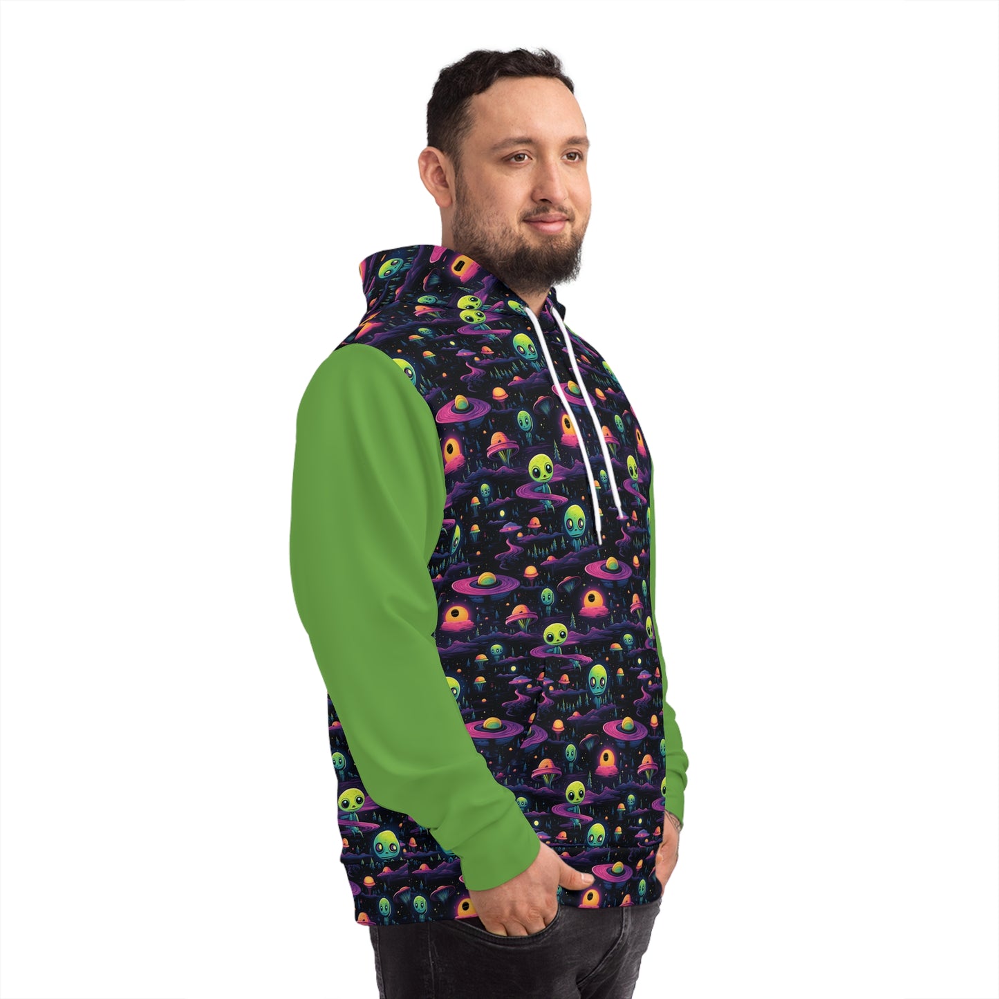 Aliens A Green Fashion Hoodie (AOP)