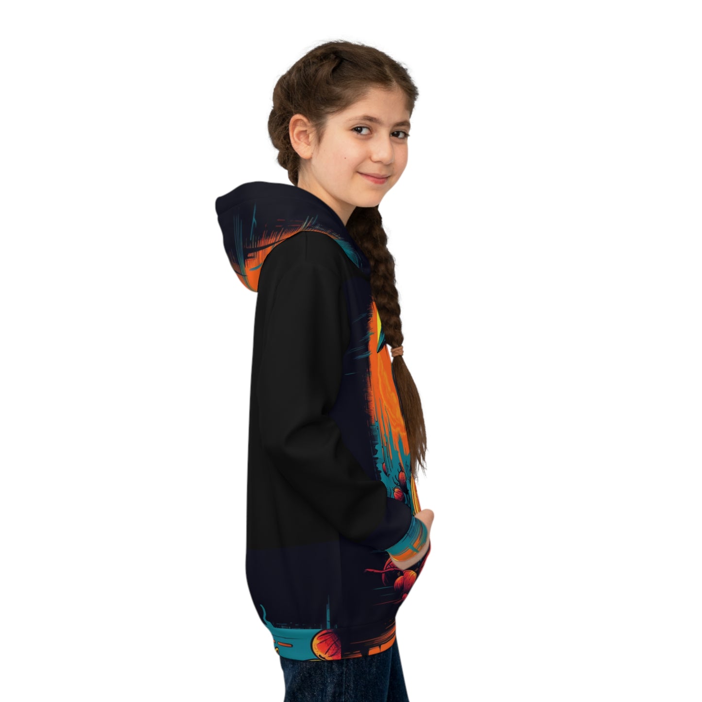 Sudadera con capucha para niños Fall Pumpkin Bird C (AOP)