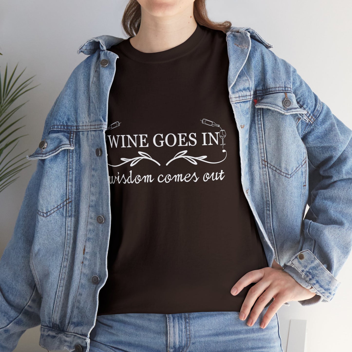 Wine Goes In... Unisex Heavy Cotton Tee