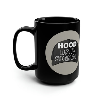 Riverside Rumble Like A Mug Hood Bat Signal Simple Black Mug, 15oz