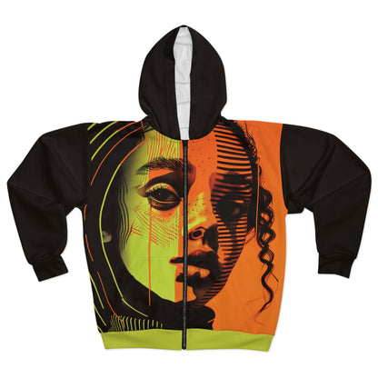 Grown Woman B BHE Unisex Zip Hoodie (AOP)