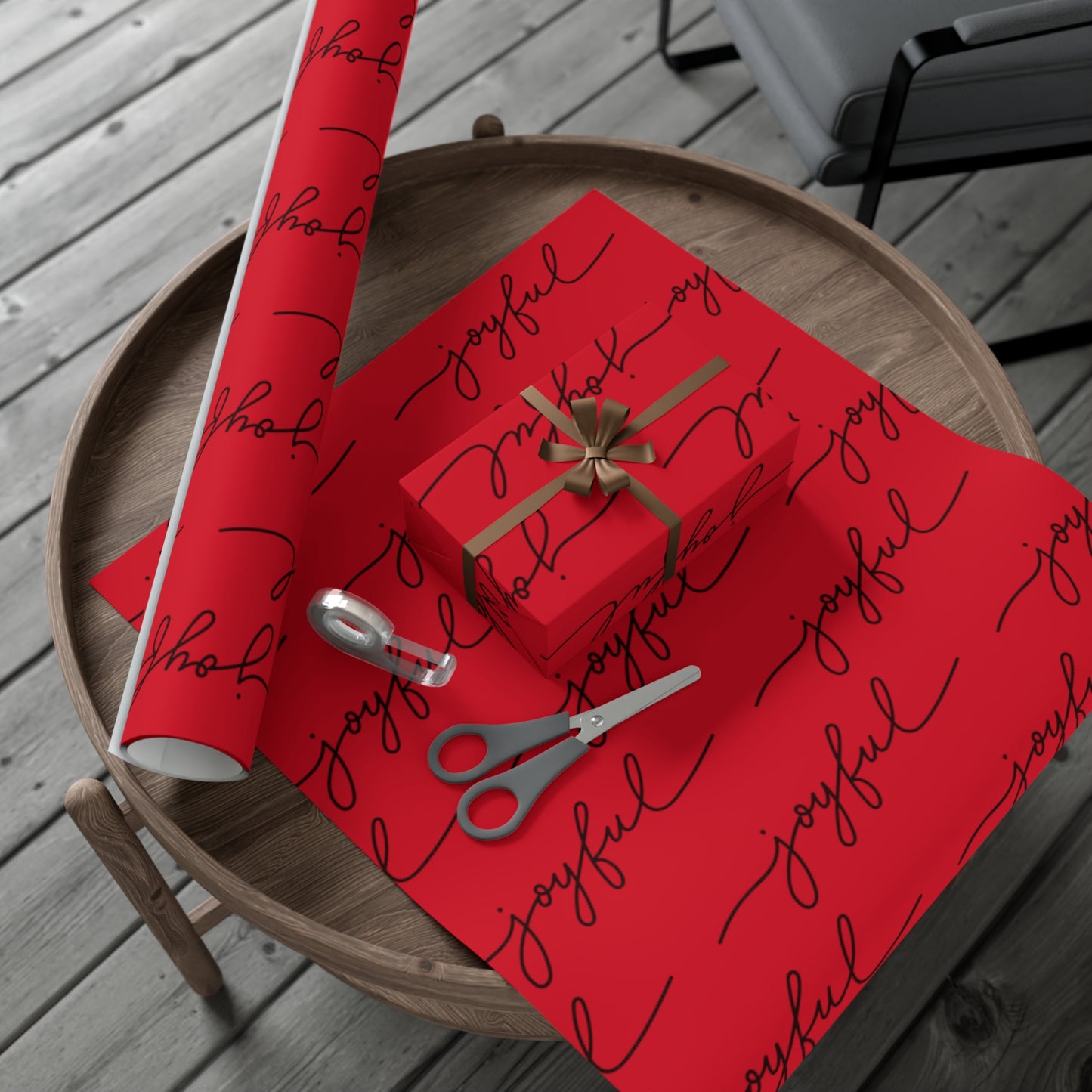 Joyful Red Gift Wrap