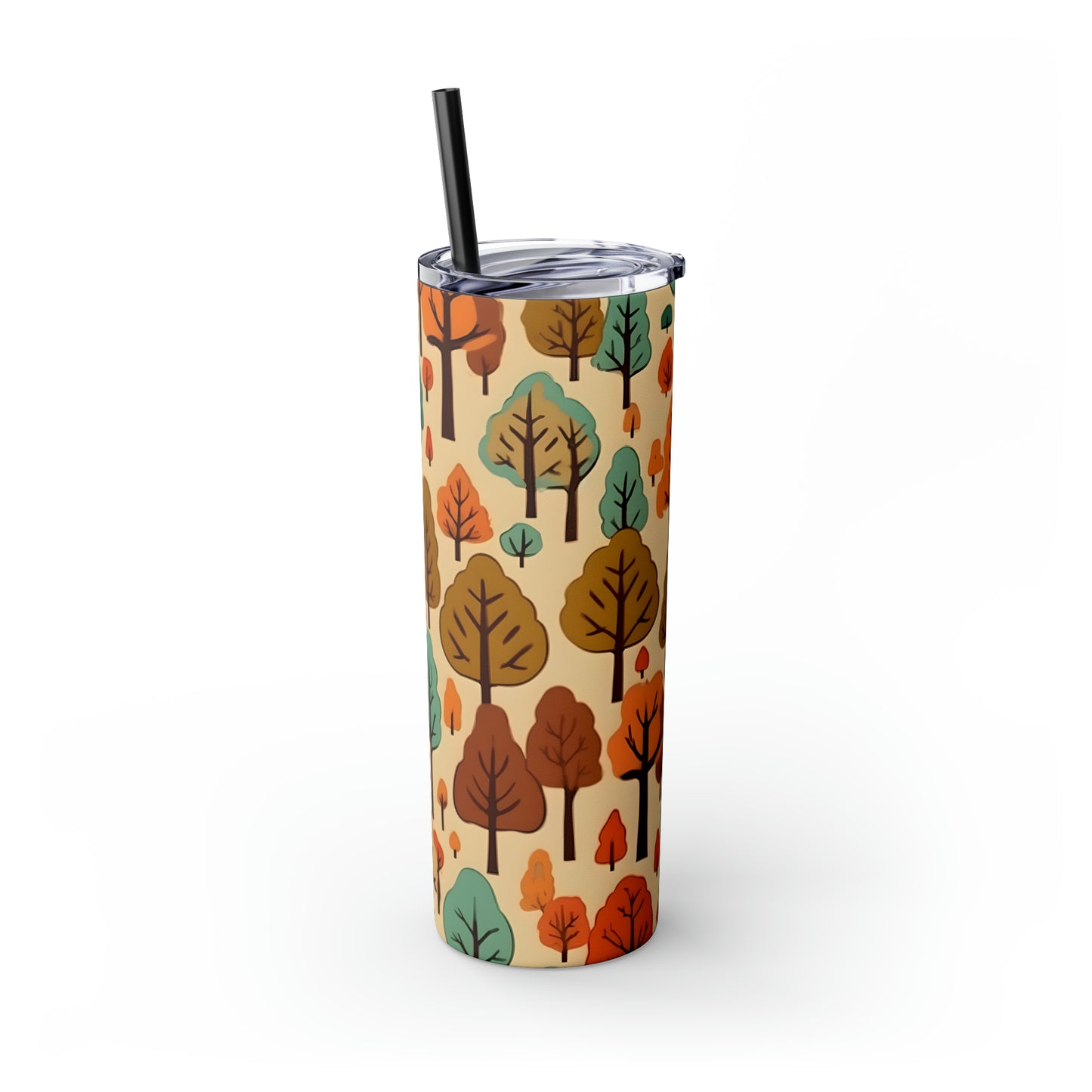 Fall Trees C Skinny Tumbler with Straw, 20oz