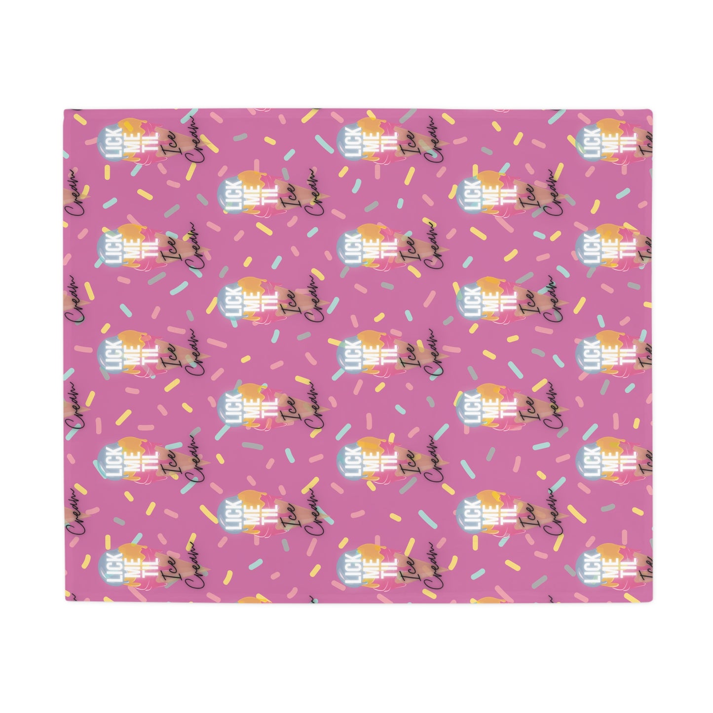 Ice Cream B Plush Fleece Blanket