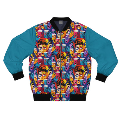 Coffeeee A (Blue) Men's Bomber Jacket