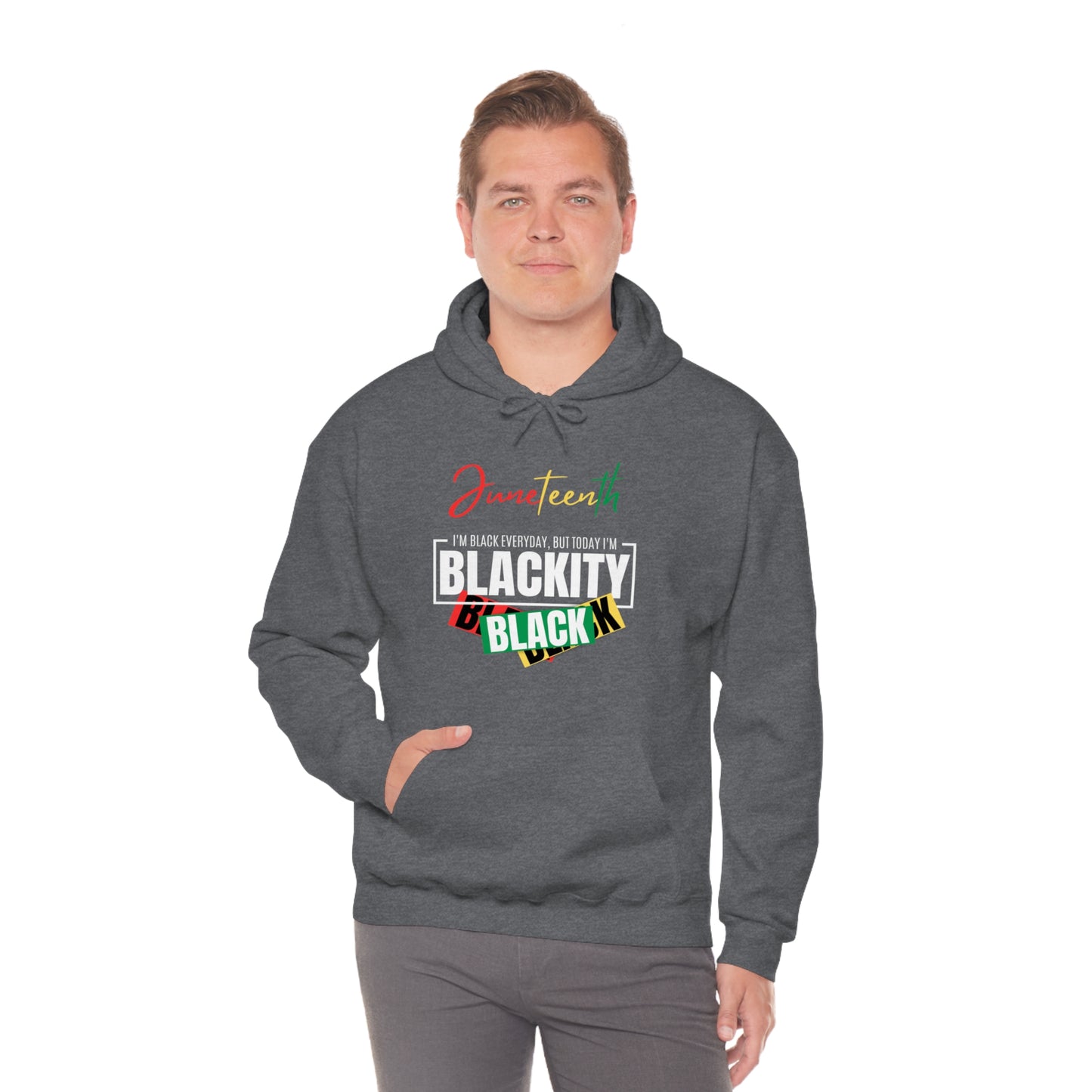 Juneteenth Blackity Sudadera con capucha unisex Heavy Blend™ negra