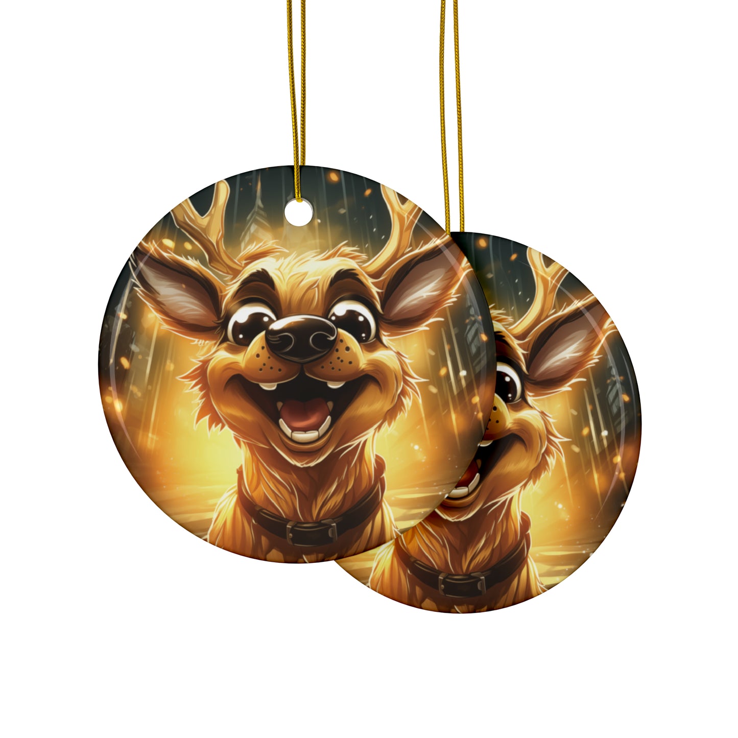 Reindeer D Ceramic Ornaments (1pc, 3pcs, 5pcs, 10pcs)