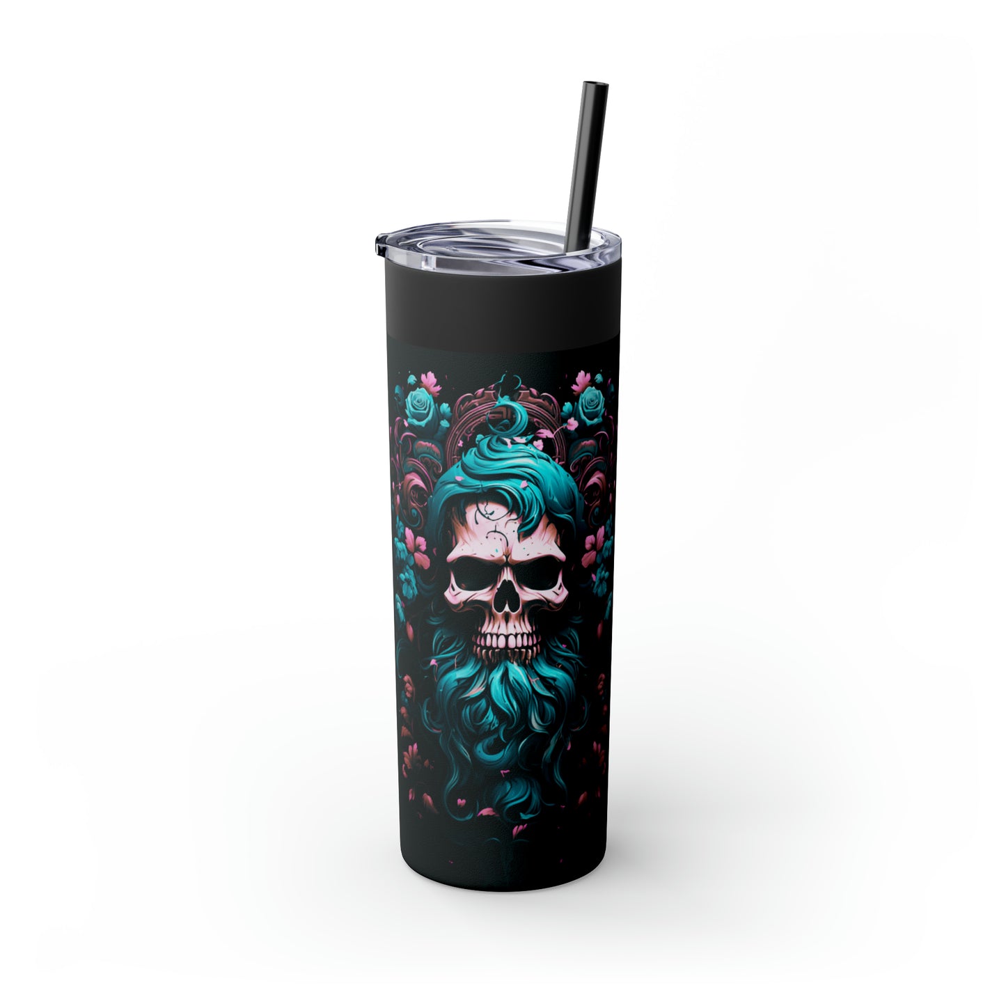 Halloween B Skinny Tumbler with Straw, 20oz